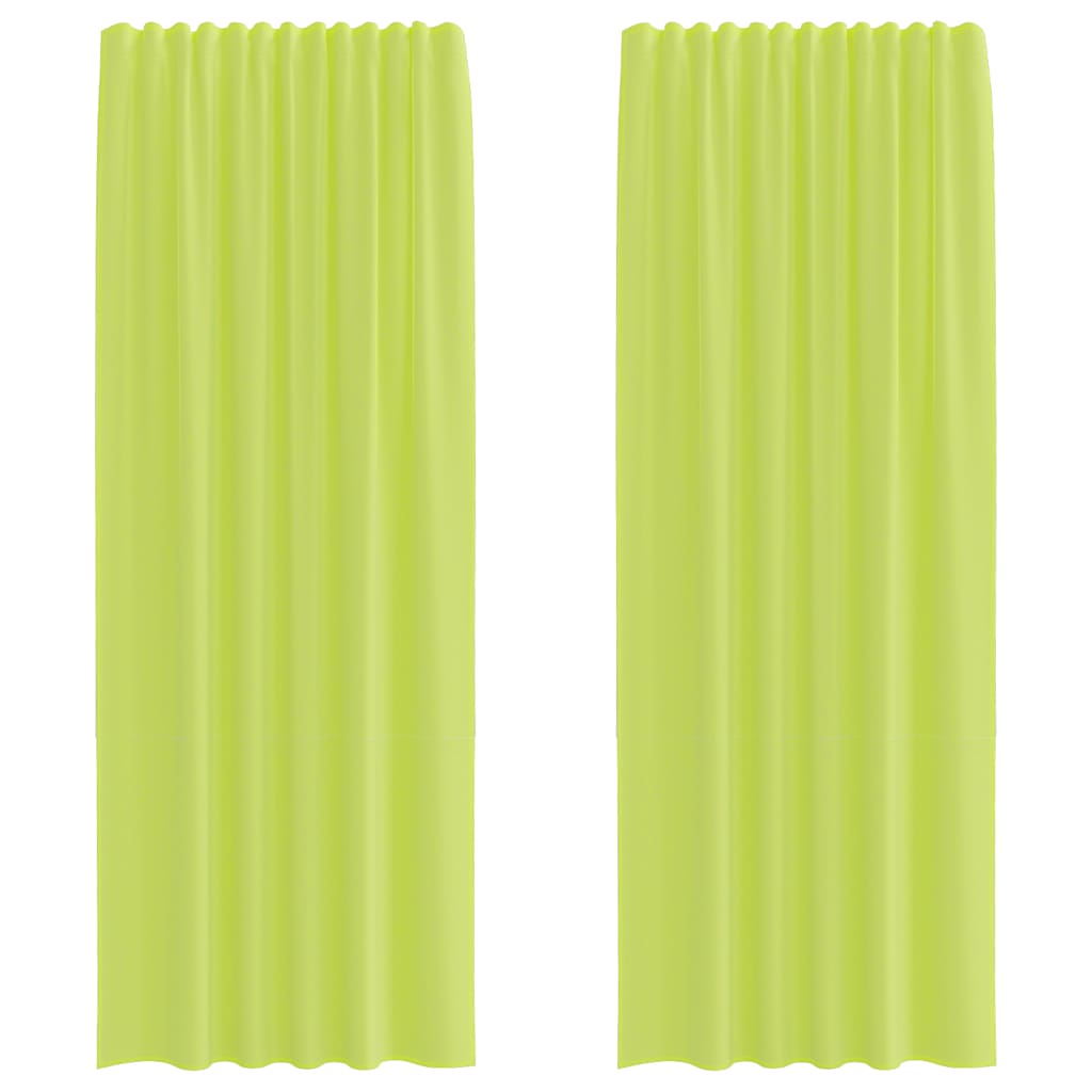 vidaXL Voile Curtains with Rod Pockets 2 pcs Apple Green
