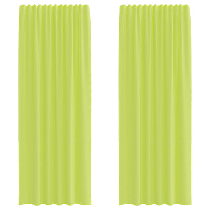 vidaXL Voile Curtains with Rod Pockets 2 pcs Apple Green