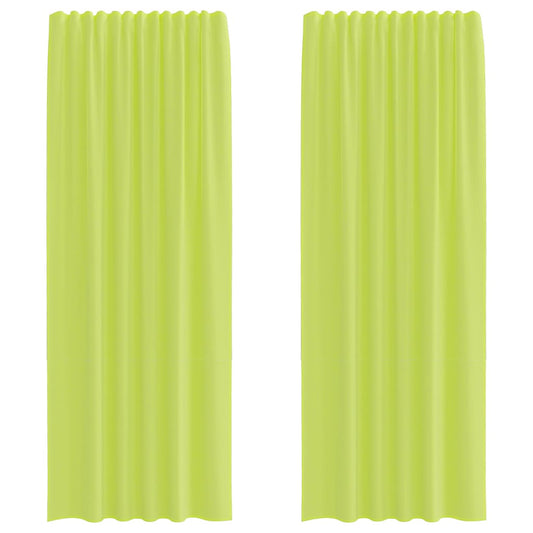 vidaXL Voile Curtains with Rod Pockets 2 pcs Apple Green