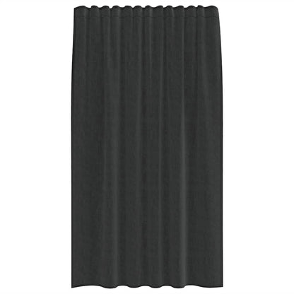 vidaXL Voile Curtains with Rod Pockets 2 pcs Black