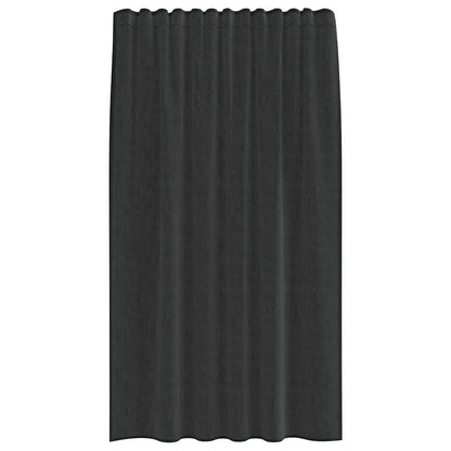 vidaXL Voile Curtains with Rod Pockets 2 pcs Black
