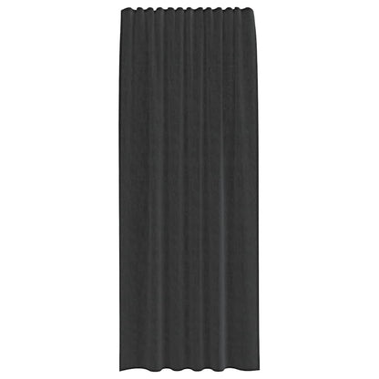 vidaXL Voile Curtains with Rod Pockets 2 pcs Black