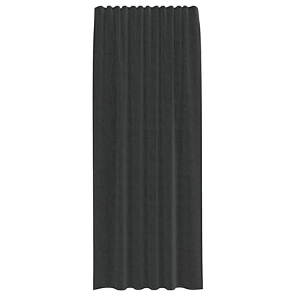 vidaXL Voile Curtains with Rod Pockets 2 pcs Black
