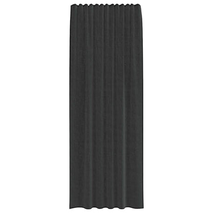 vidaXL Voile Curtains with Rod Pockets 2 pcs Black