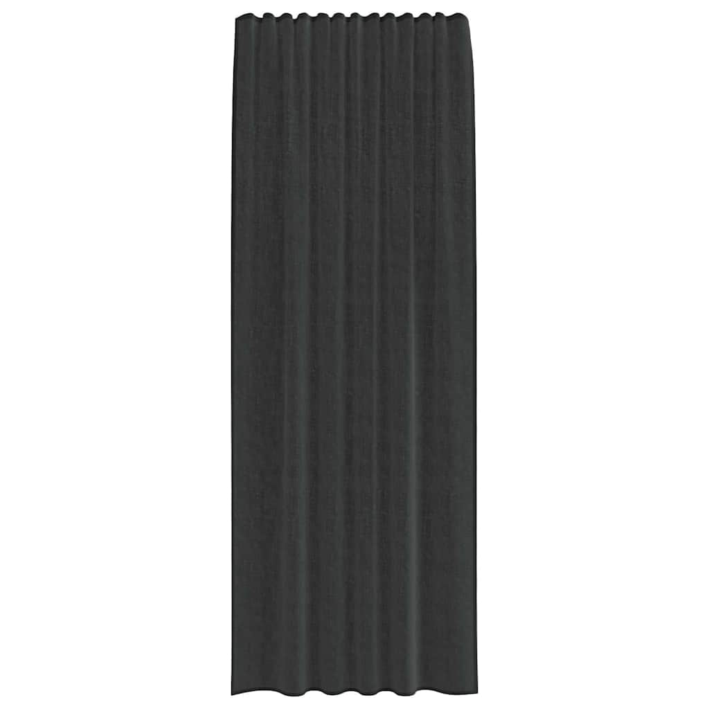 vidaXL Voile Curtains with Rod Pockets 2 pcs Black
