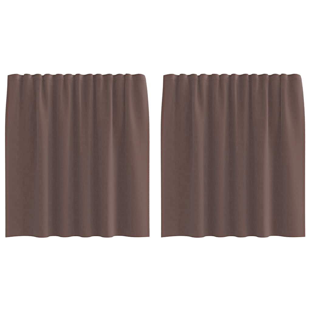 vidaXL Voile Curtains with Rod Pockets 2 pcs Brown