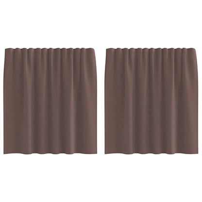 vidaXL Voile Curtains with Rod Pockets 2 pcs Brown