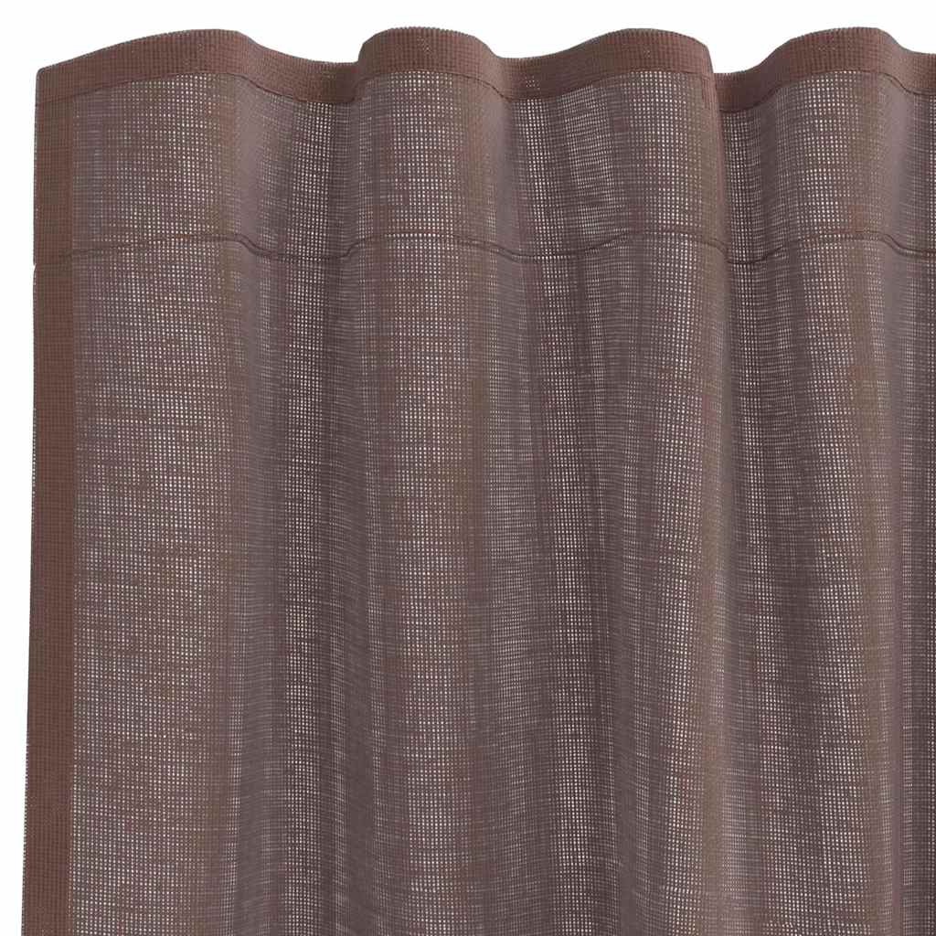 vidaXL Voile Curtains with Rod Pockets 2 pcs Brown