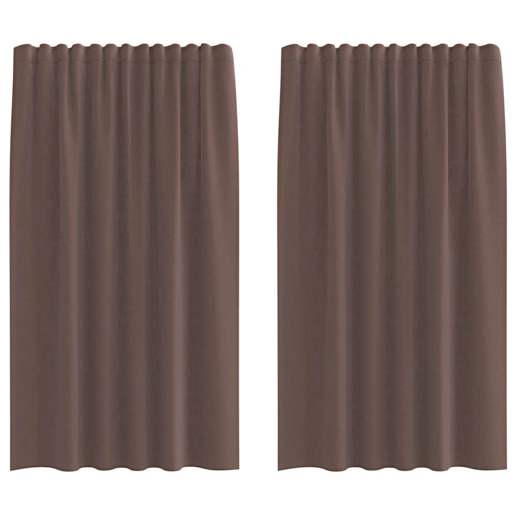 vidaXL Voile Curtains with Rod Pockets 2 pcs Brown