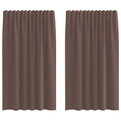 vidaXL Voile Curtains with Rod Pockets 2 pcs Brown