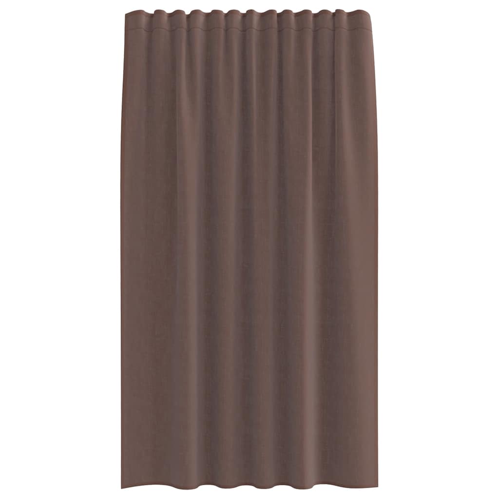 vidaXL Voile Curtains with Rod Pockets 2 pcs Brown