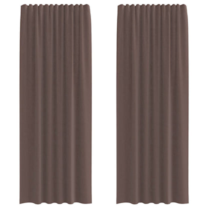 vidaXL Voile Curtains with Rod Pockets 2 pcs Brown