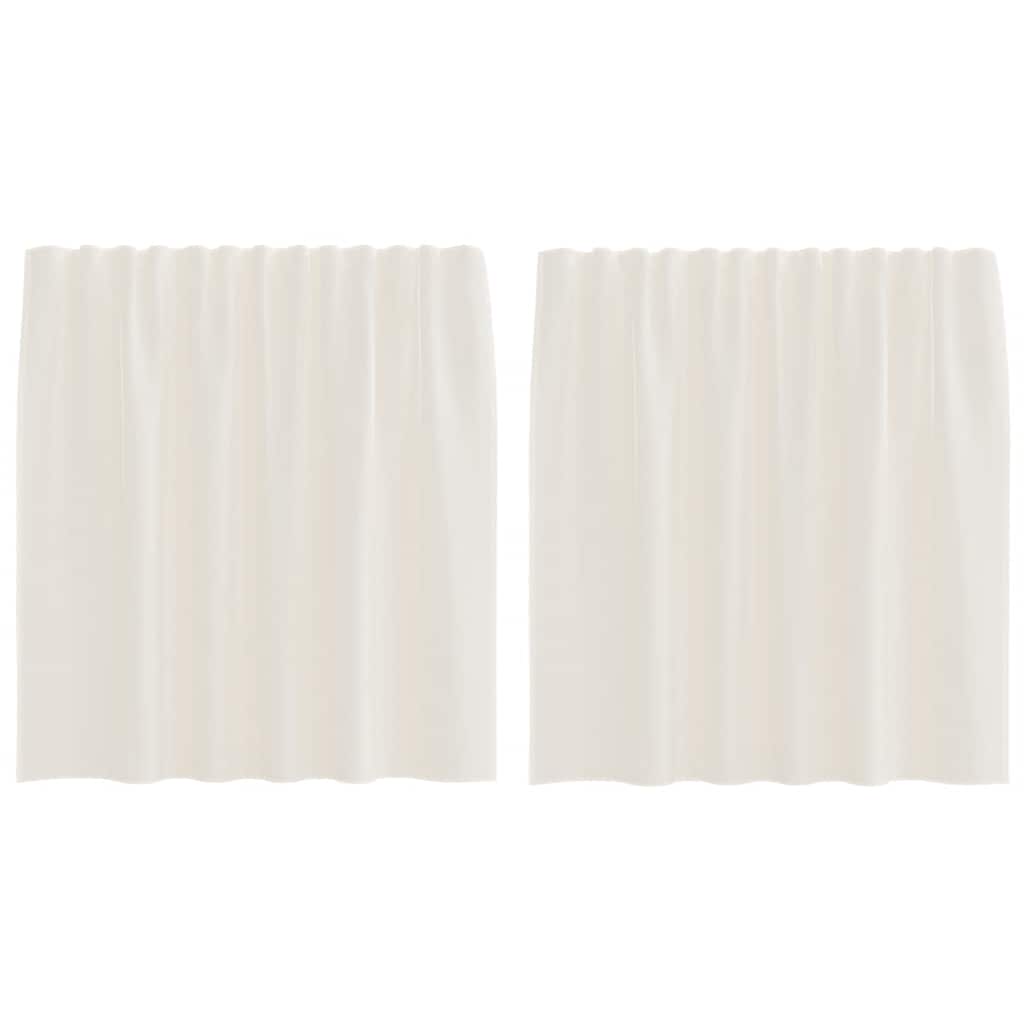 vidaXL Voile Curtains with Rod Pockets 2 pcs Cream