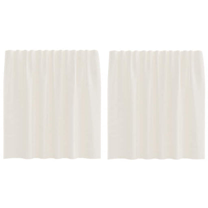 vidaXL Voile Curtains with Rod Pockets 2 pcs Cream