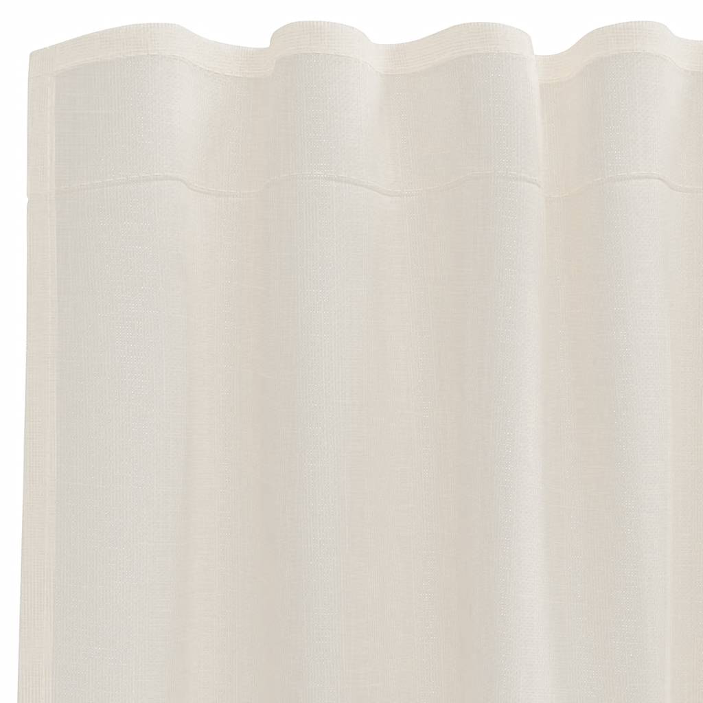 vidaXL Voile Curtains with Rod Pockets 2 pcs Cream