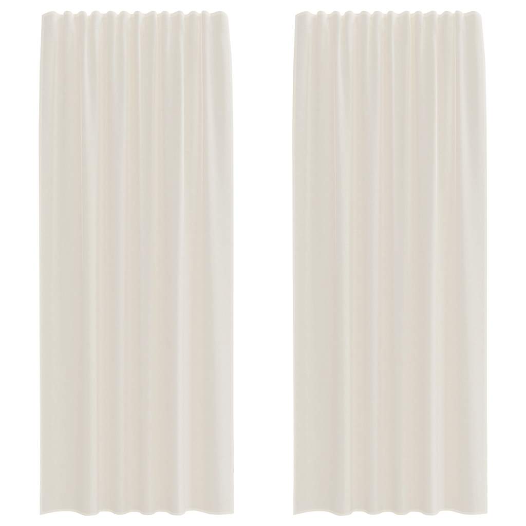 vidaXL Voile Curtains with Rod Pockets 2 pcs Cream