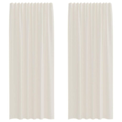 vidaXL Voile Curtains with Rod Pockets 2 pcs Cream