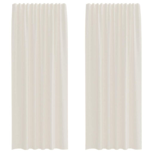 vidaXL Voile Curtains with Rod Pockets 2 pcs Cream