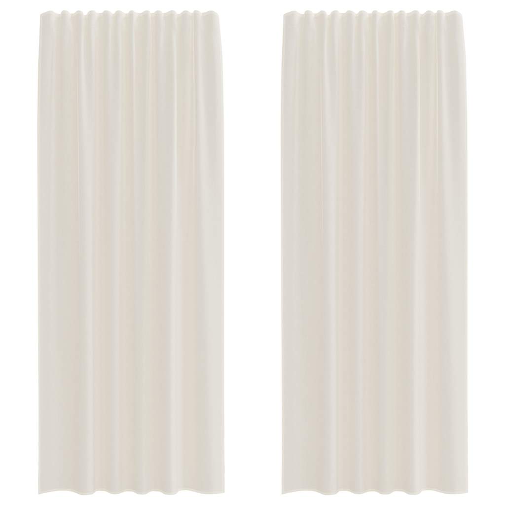 vidaXL Voile Curtains with Rod Pockets 2 pcs Cream