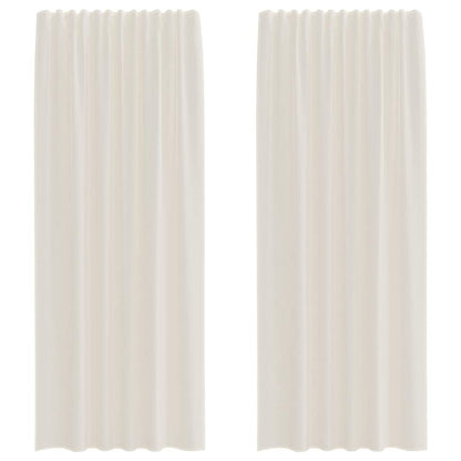 vidaXL Voile Curtains with Rod Pockets 2 pcs Cream