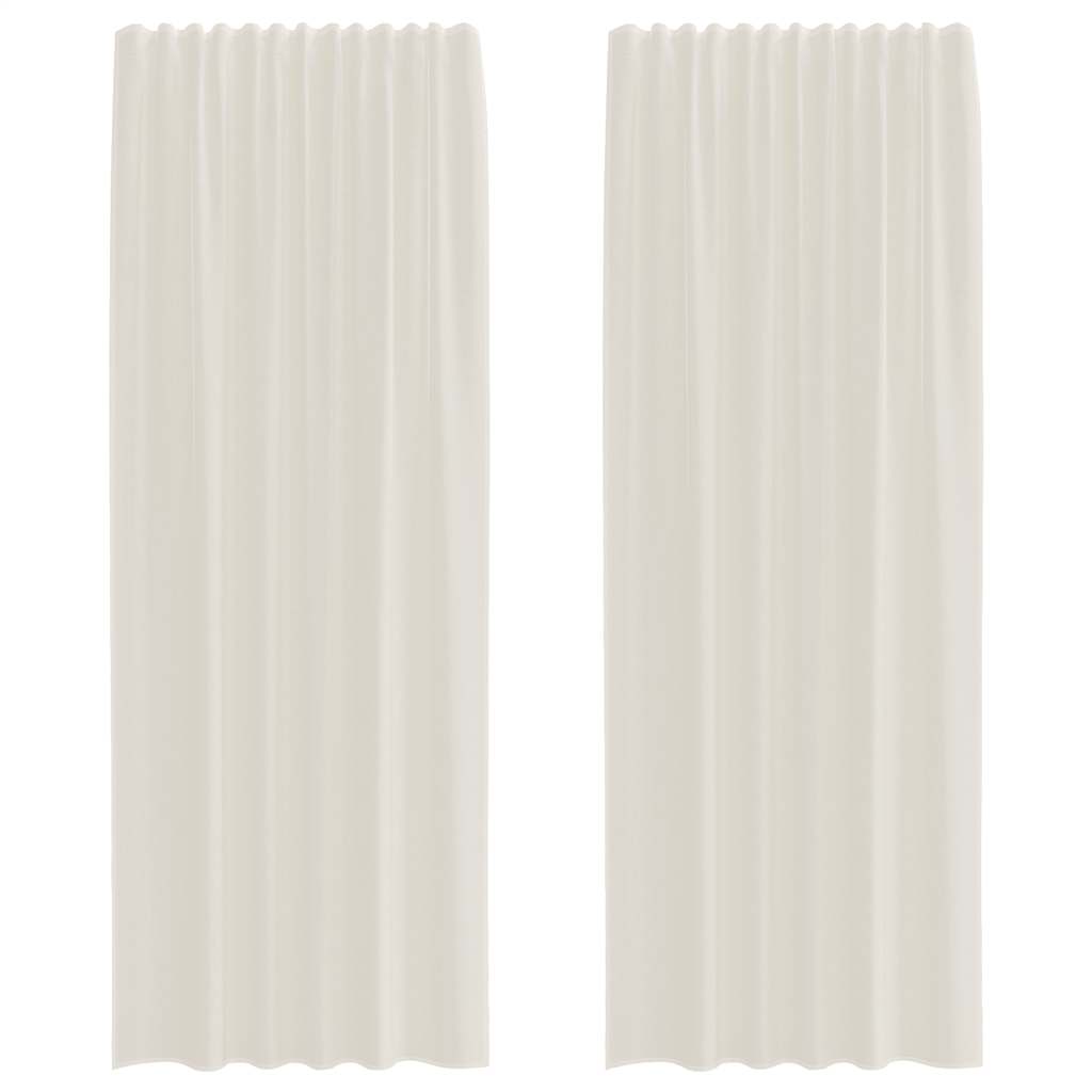 vidaXL Voile Curtains with Rod Pockets 2 pcs Cream