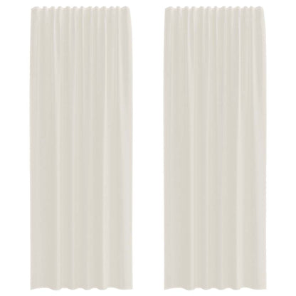 vidaXL Voile Curtains with Rod Pockets 2 pcs Cream