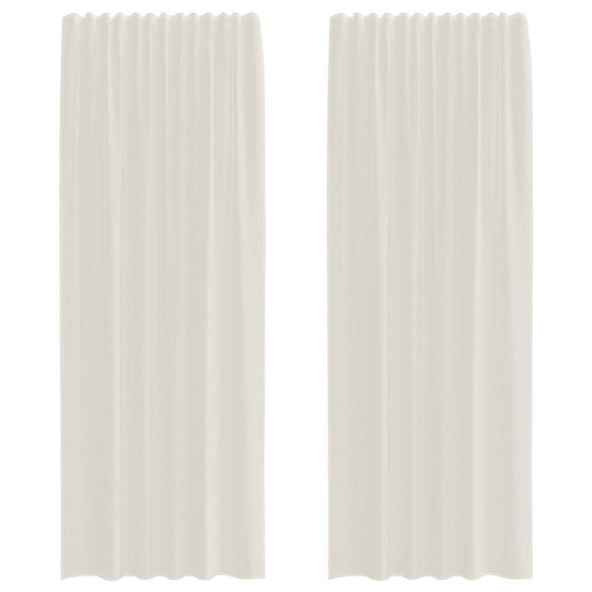 vidaXL Voile Curtains with Rod Pockets 2 pcs Cream