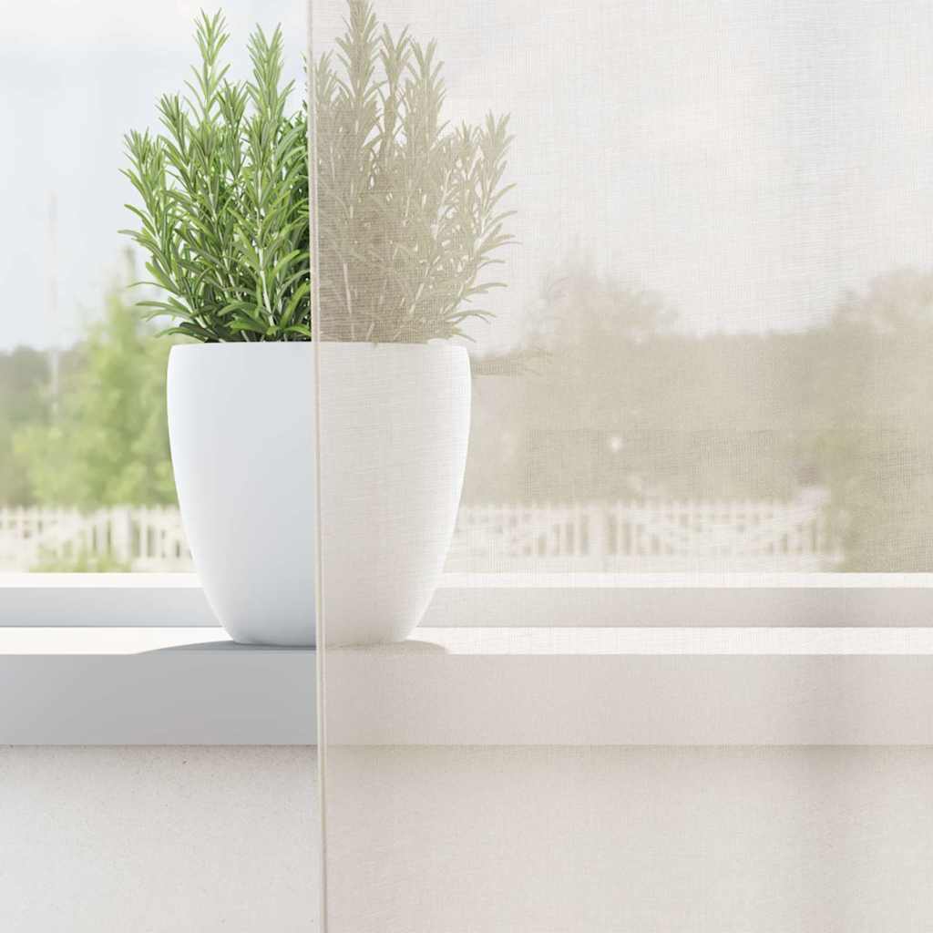 vidaXL Voile Curtains with Rod Pockets 2 pcs Cream