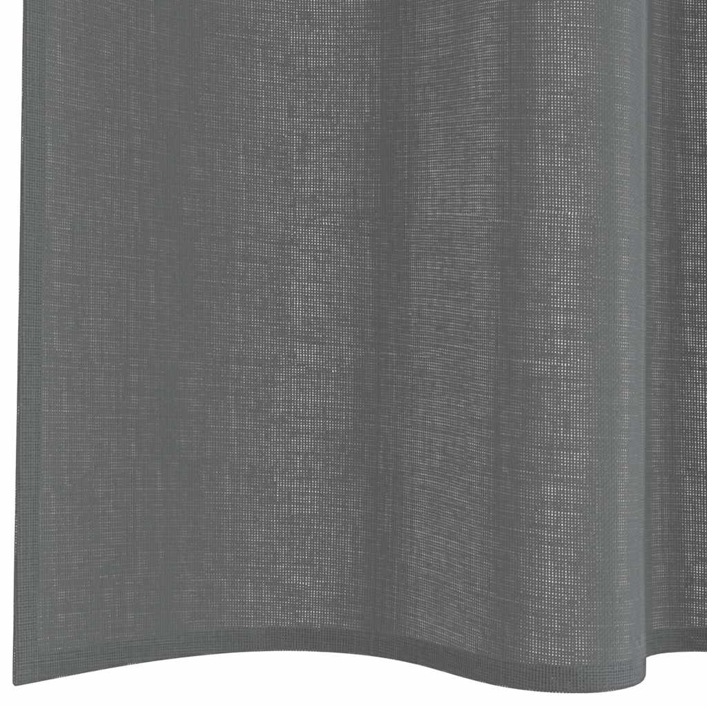 vidaXL Voile Curtains with Rod Pockets 2 pcs Dark Grey