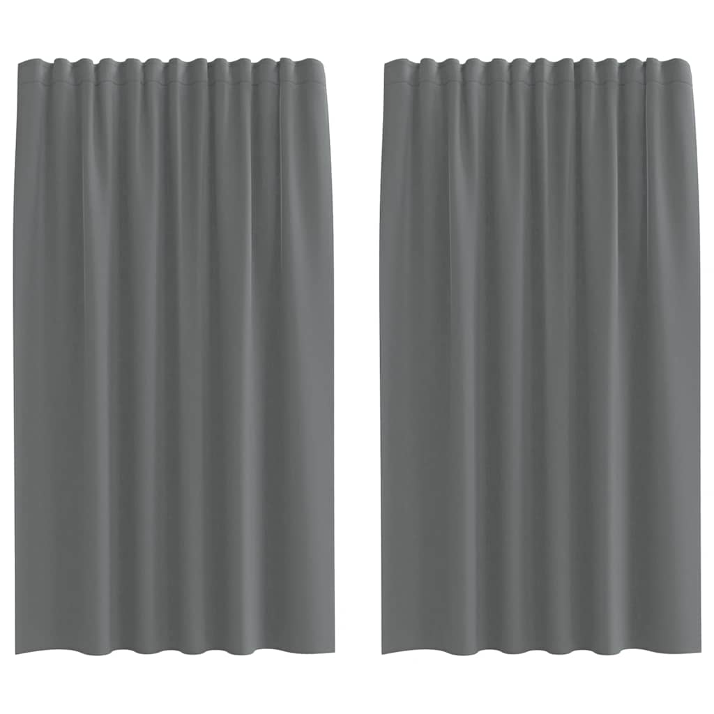 vidaXL Voile Curtains with Rod Pockets 2 pcs Dark Grey
