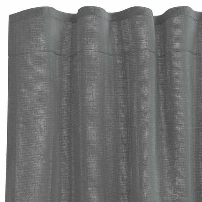 vidaXL Voile Curtains with Rod Pockets 2 pcs Dark Grey