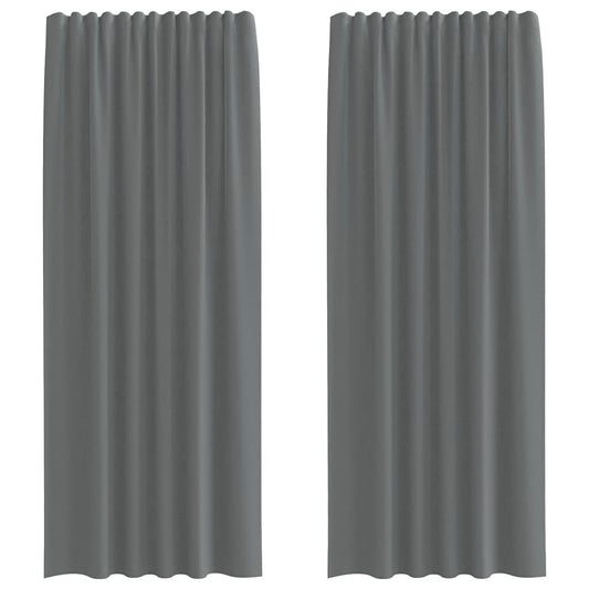 vidaXL Voile Curtains with Rod Pockets 2 pcs Dark Grey