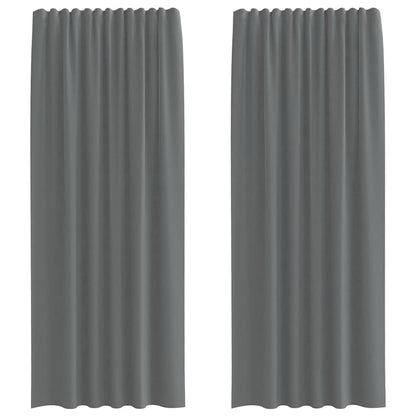 vidaXL Voile Curtains with Rod Pockets 2 pcs Dark Grey