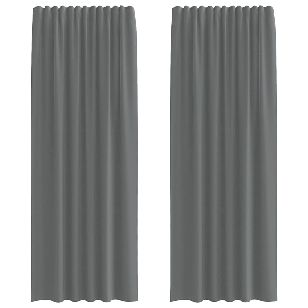 vidaXL Voile Curtains with Rod Pockets 2 pcs Dark Grey