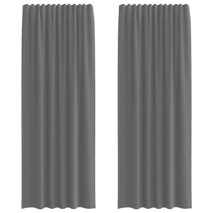 vidaXL Voile Curtains with Rod Pockets 2 pcs Dark Grey