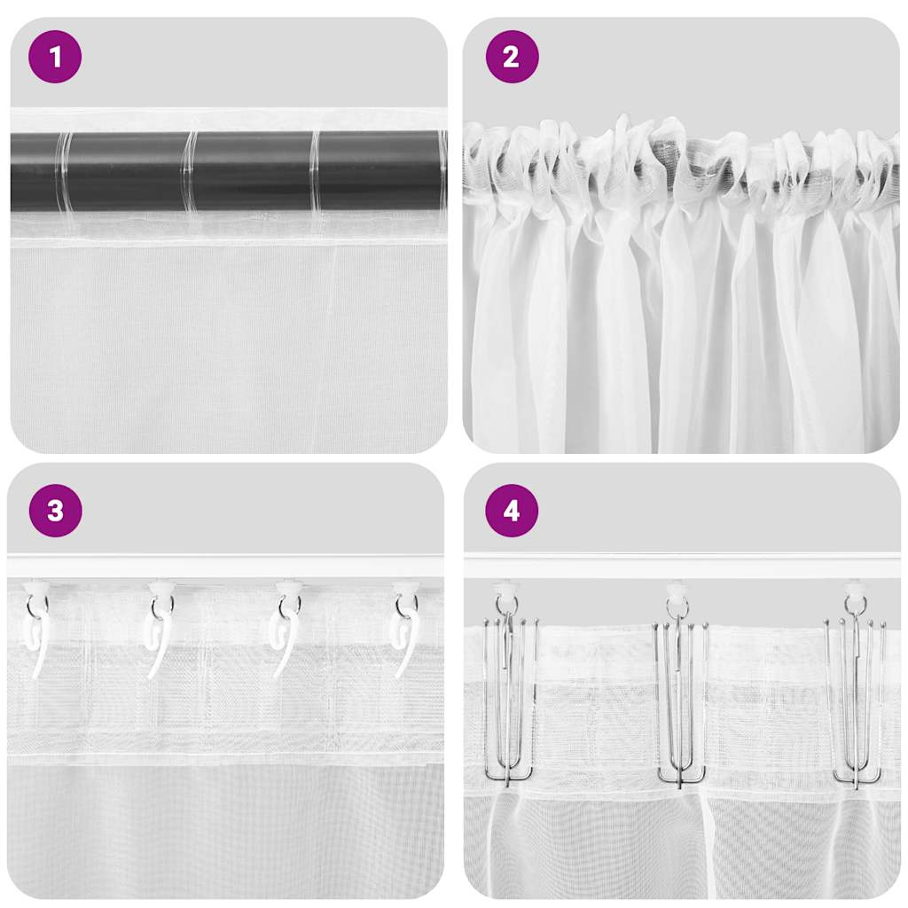 vidaXL Voile Curtains with Rod Pockets 2 pcs Dark Grey