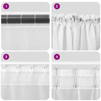 vidaXL Voile Curtains with Rod Pockets 2 pcs Dark Grey
