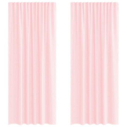 vidaXL Voile Curtains with Rod Pockets 2 pcs Light Pink