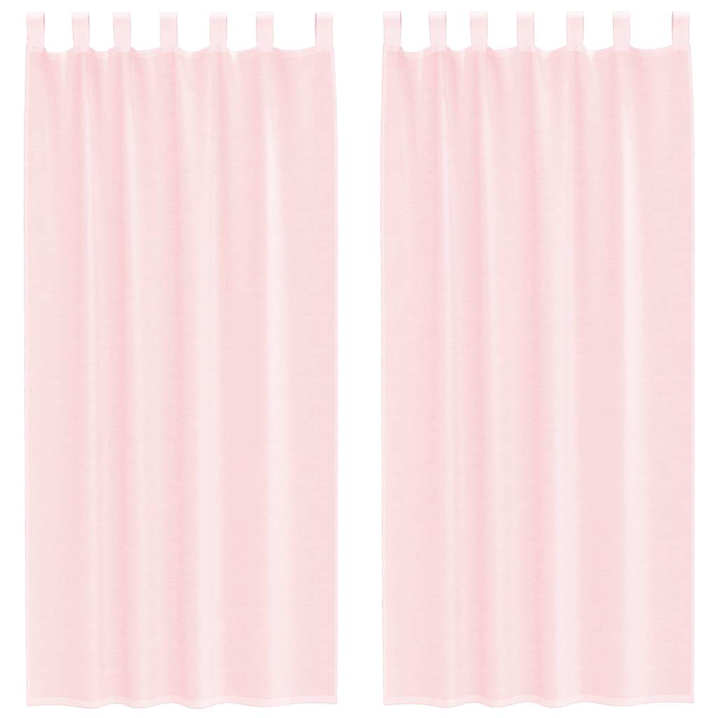 vidaXL Voile Curtains with Rod Pockets 2 pcs Light Pink