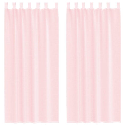 vidaXL Voile Curtains with Rod Pockets 2 pcs Light Pink