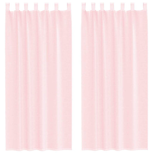 vidaXL Voile Curtains with Rod Pockets 2 pcs Light Pink