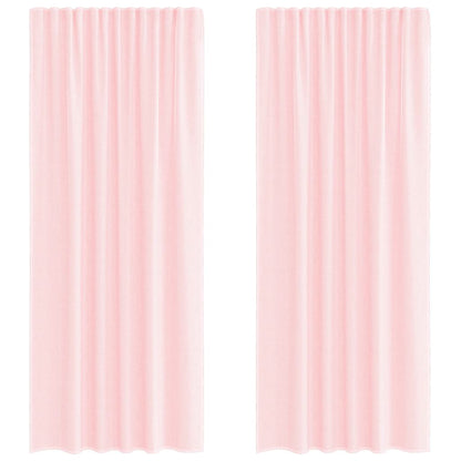 vidaXL Voile Curtains with Rod Pockets 2 pcs Light Pink