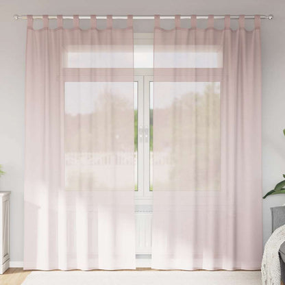 vidaXL Voile Curtains with Rod Pockets 2 pcs Light Pink