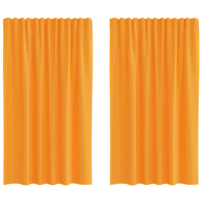 vidaXL Voile Curtains with Rod Pockets 2 pcs Orange