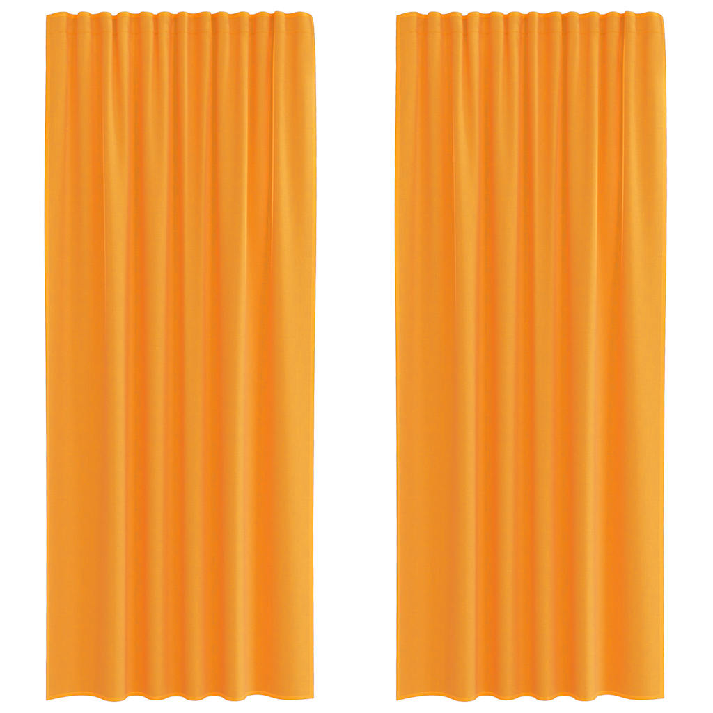vidaXL Voile Curtains with Rod Pockets 2 pcs Orange