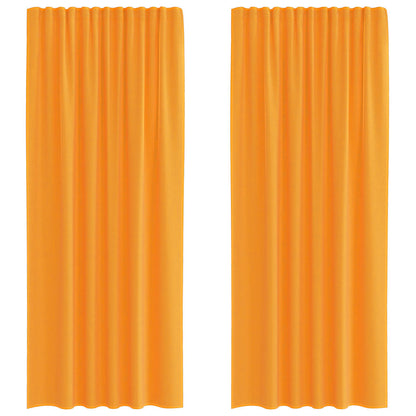 vidaXL Voile Curtains with Rod Pockets 2 pcs Orange