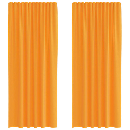 vidaXL Voile Curtains with Rod Pockets 2 pcs Orange