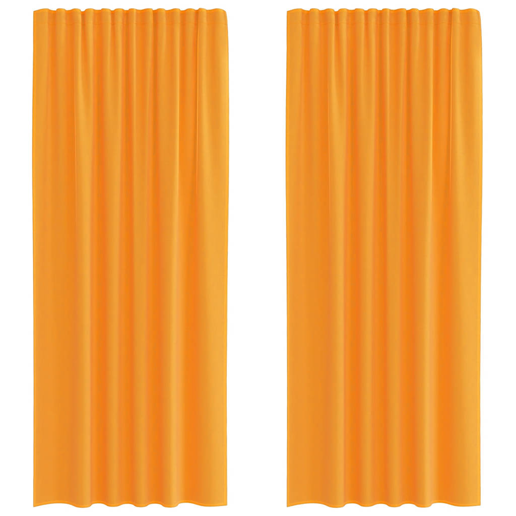 vidaXL Voile Curtains with Rod Pockets 2 pcs Orange