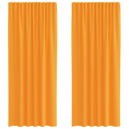 vidaXL Voile Curtains with Rod Pockets 2 pcs Orange