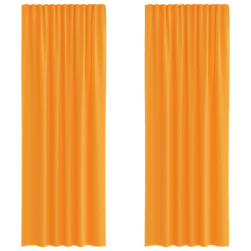vidaXL Voile Curtains with Rod Pockets 2 pcs Orange